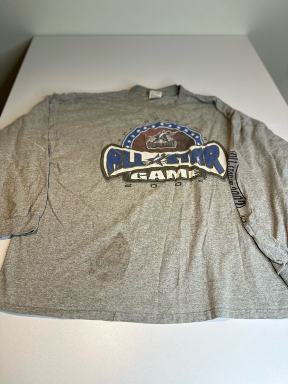 All-Star Game 2002 Gray Long Sleeve Graphic Tee